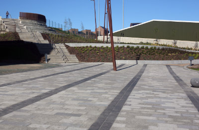 A photo of the M8 hard landscaping project, recently completed by BBS